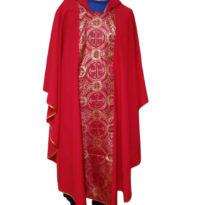 Red Catholic Priest Chasuble - Liturgical Vestment for Pentecost & Martyrs