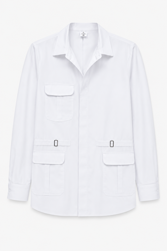Premium White Multi-Pocket Work Coat