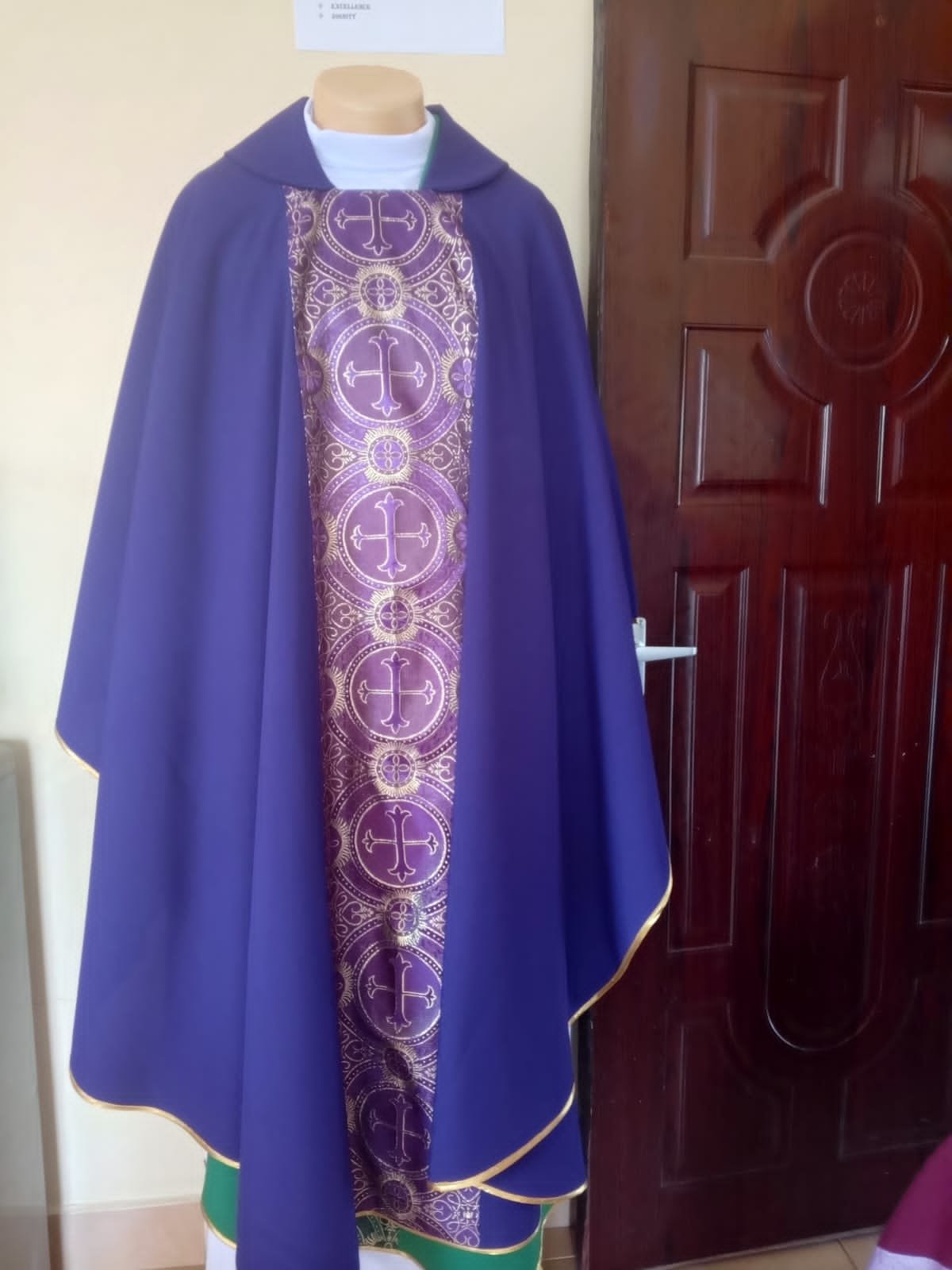 Purple Priestly Chasuble - Liturgical Vestment for Advent and Lent