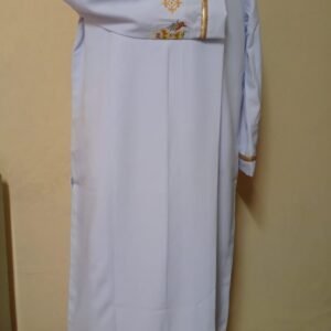 White Clergy Alb - Liturgical Vestment Gown for Priests and Deacons