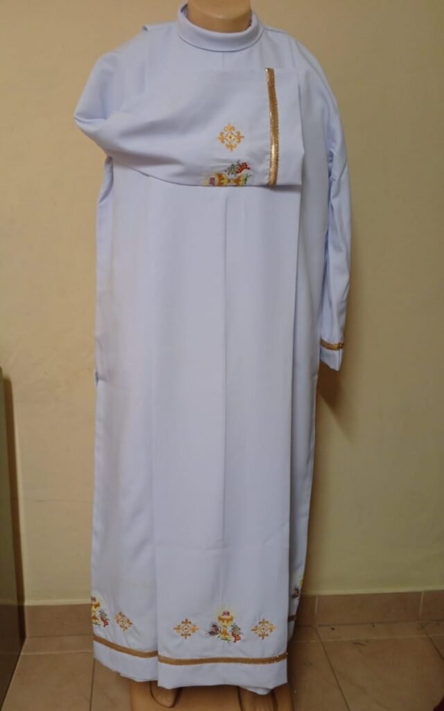 White Clergy Alb - Liturgical Vestment Gown for Priests and Deacons