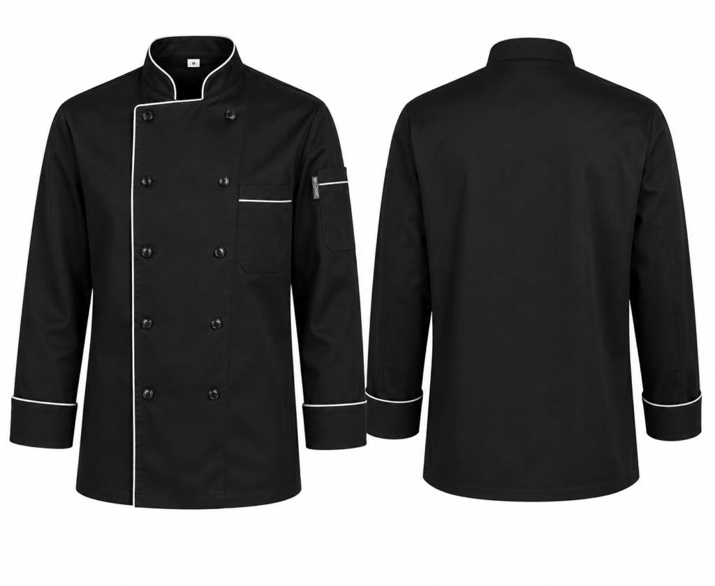 Premium Black Double-Breasted Chef Coat