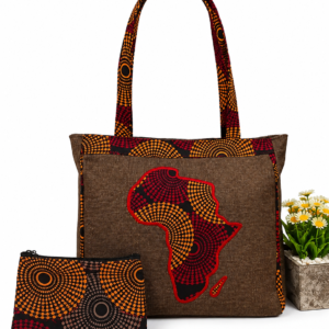 AfriMap Heritage Tote Bag & Matching Pouch Set