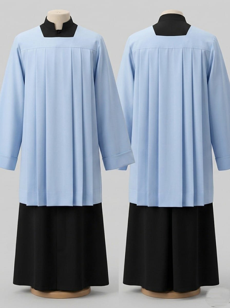 Black Cassock with White Pleated Surplice