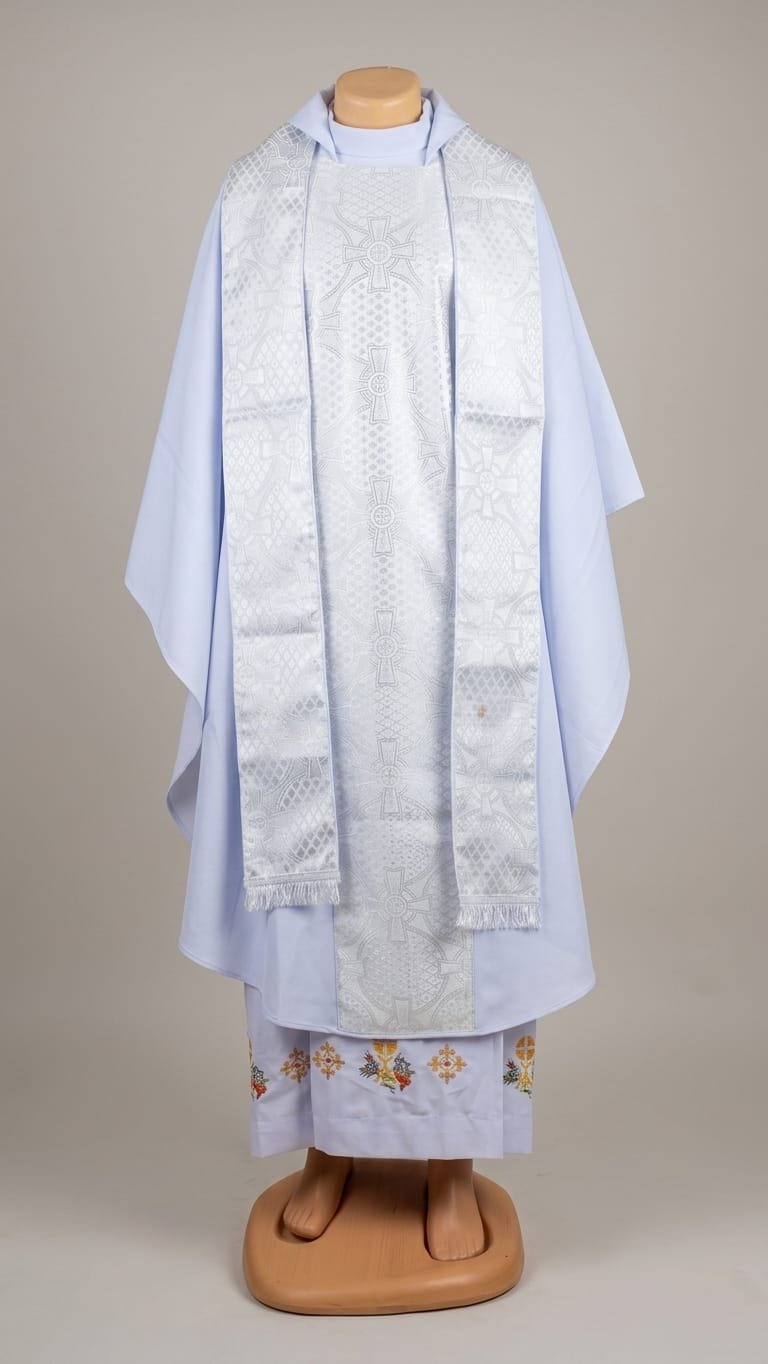 3-Piece Gothic Chasuble Vestment Set with Matching Stole